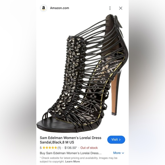 Sam Edelman Lorelai Sandals, Black, Women’s Size 7.5 - Picture 2 of 14